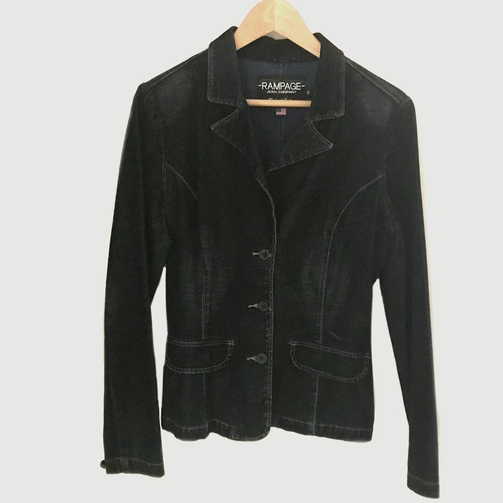 Rampage Jean Co. Women's Blue Fitted Denim Jacket - Size M